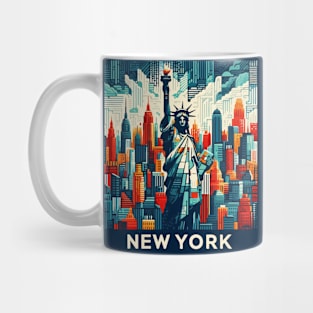 The Statue of liberty New York Abstract Cityscape Mug